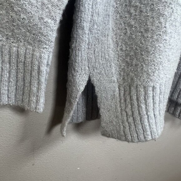 Anne Klein V-Neck Sweater Light Blue Silver Thread Women's Knit Top Women’s L - Picture 2 of 8